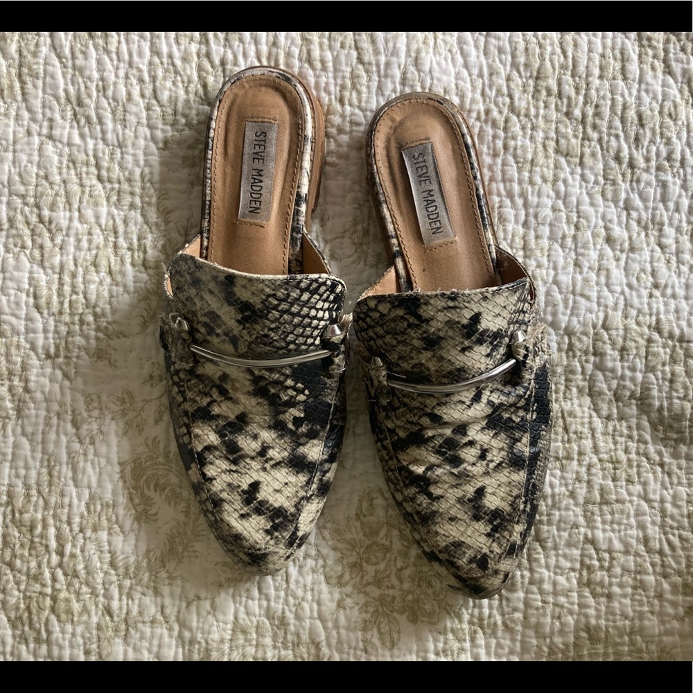 Steve Madden Snakeskin Slides